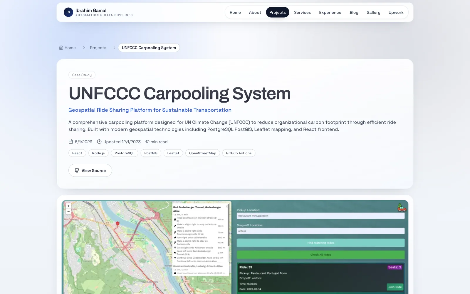 GreenRide Carpooling Platform (UNFCCC) screenshot